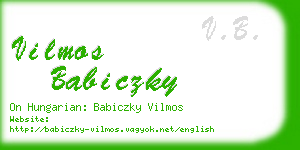 vilmos babiczky business card